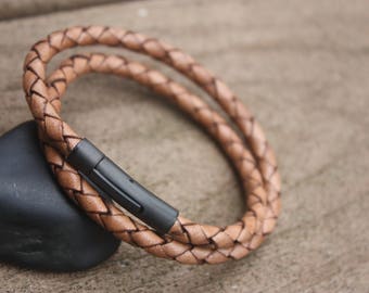 pulseras, brazalete trenzado, accesorios, joyas, cuero genuino