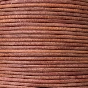 1mm premium round leather lace antique two tone brown jewelry making cord thin leather lace A7510