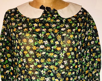 Christian DIOR boutique 1970s floral pleat skirt matching blouse made in France