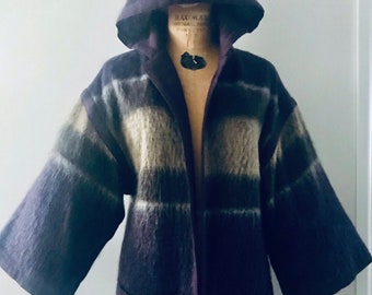 Christian DIOR 1970 mohair sweater cot with hood Marc Bohan Made in France