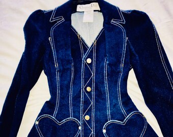 Veste ajustée en jean Christian DIOR by John Galliano Made in France