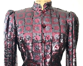 David Hayes 1970s multi sequin jacket Bonwit Teller Made in NYC Studio 54