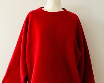 JCREW 1980s red oversized sweatshirt jumper