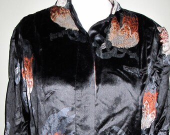 Valentino Boutique Roma 1970's floral silk blouse Made in Italy