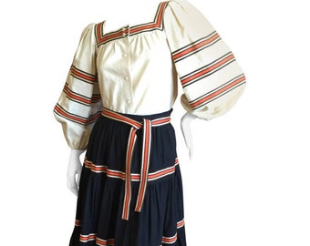 Yves SAINT LAURENT 1965 Peasant top with matching skirt a very rare  early Peasant look before Russian collection RTW No Pinterest Museum