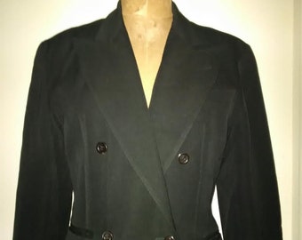Azzedine ALAIA 1982 women's double breasted peak lapel blazer suit jacket. RARE!