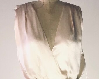 YVES SAINT LAURENT 1970 haute couture double  faced silk gazar gown Made in a France numbered A silk champagne gown by YSLcouture x rare