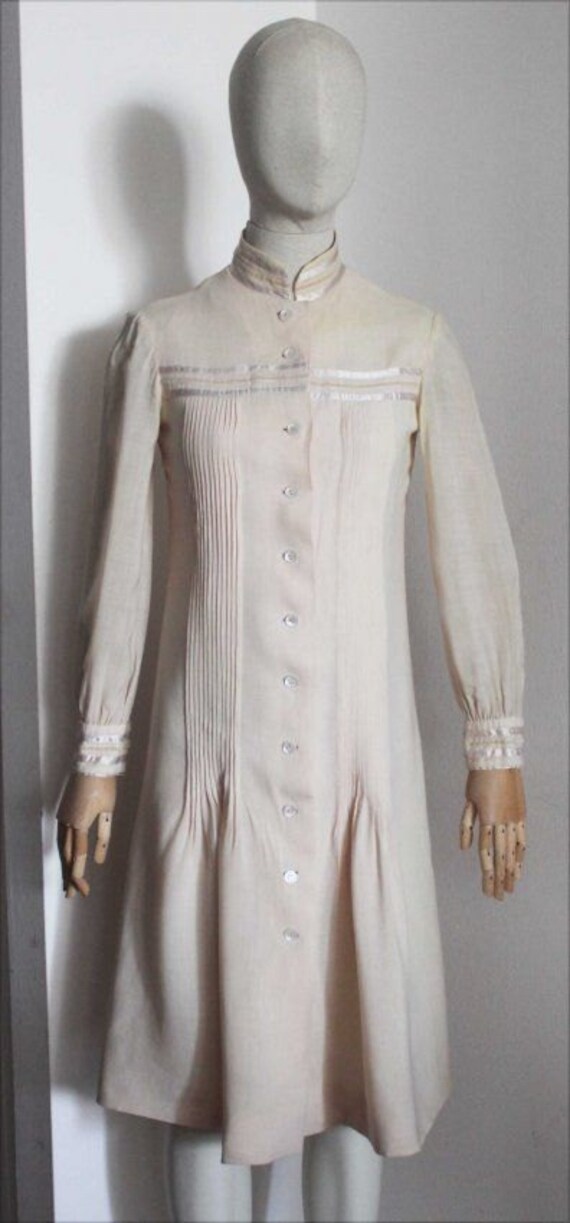 Giorgio Di Sant Angelo 1970's creme cotton pleated