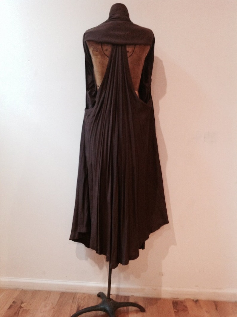 Azzedine ALAIA 1980's Paris cotton avant garde w/ cut out back wing shirt dress. Rare image 1