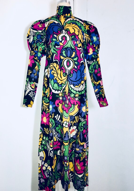 Thea Porter London 1960’s psychedelic print Victo… - image 1