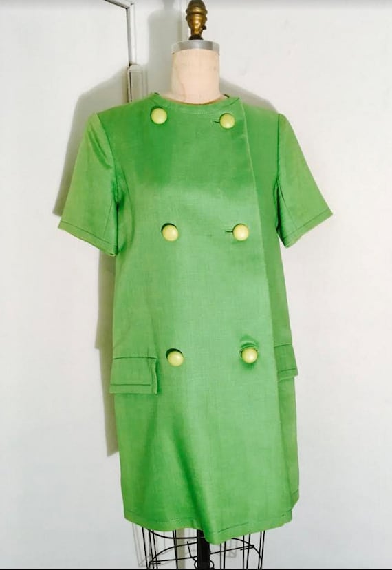 CHRISTIAN DIOR Couture 1966 Marc Bohan lime green 