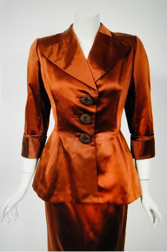 Cristóbal BALENCIAGA 1946 HAUTE COUTURE copper sat