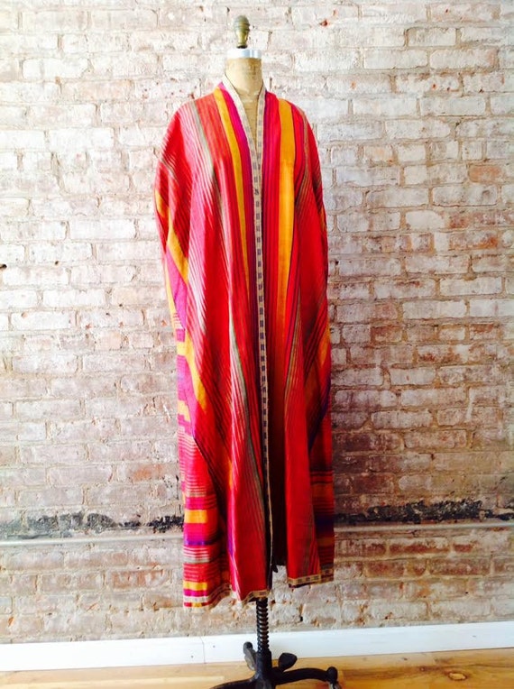 Antique Afghan 1900-10 textile caftan cape robe worn … - Gem