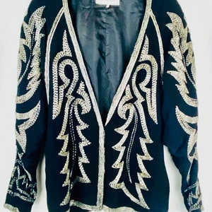 Karl LAGERFELD 1980 LESAGE beaded sweater Made in France image 5