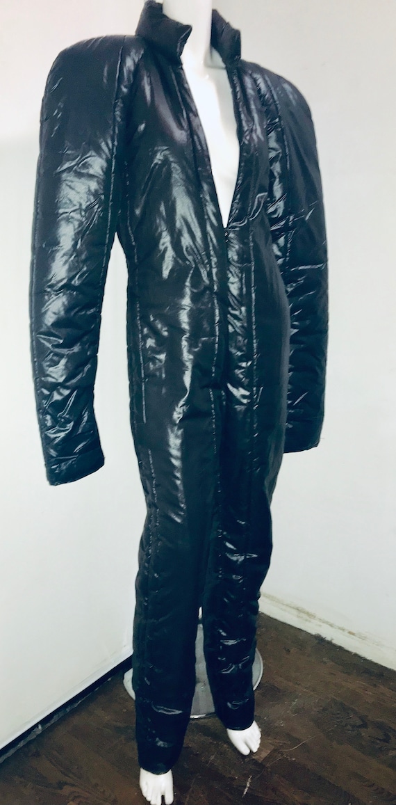 Norma KAMALI 1980s sleeping bag ski black jumpsuit