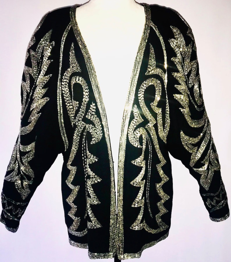 Karl LAGERFELD 1980 LESAGE beaded sweater Made in France image 2