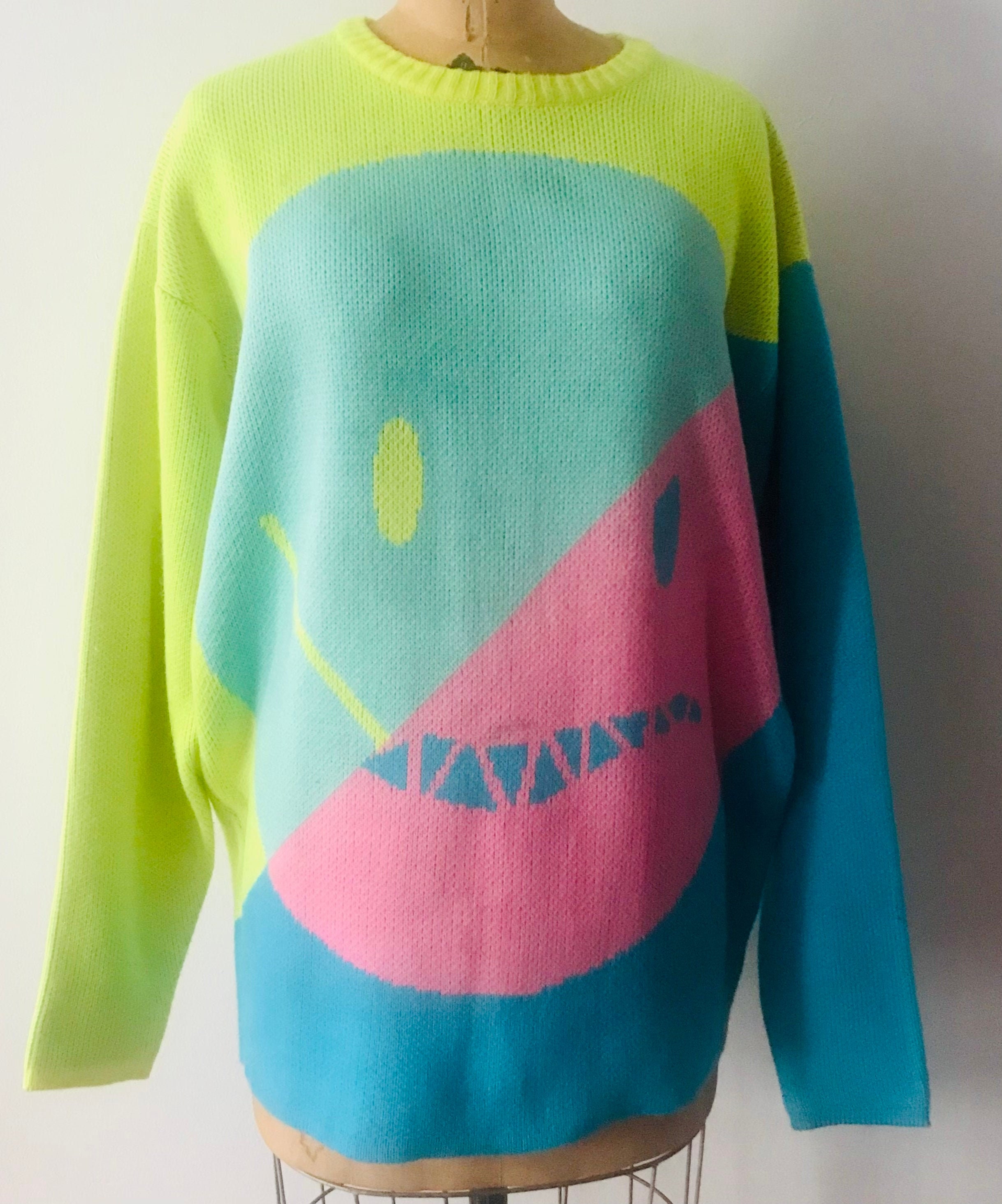 pullover orange blau