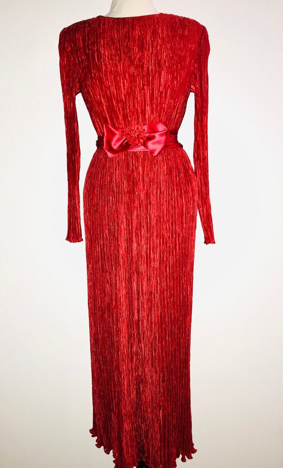 MARY MCFADDEN 1980 fortuny style print red dress