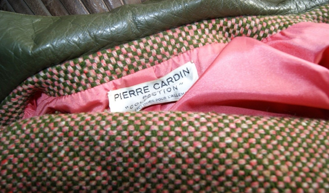 1960s Pierre Cardin Bohemian Separates Leather Skirt & Cardigan Sweater