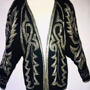 Karl LAGERFELD 1980 LESAGE beaded sweater Made in France image 1