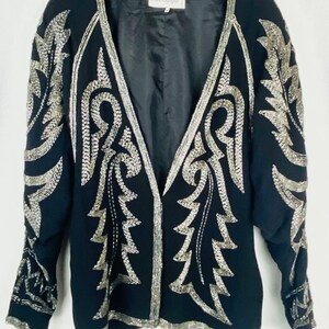 Karl LAGERFELD 1980 LESAGE beaded sweater Made in France image 3