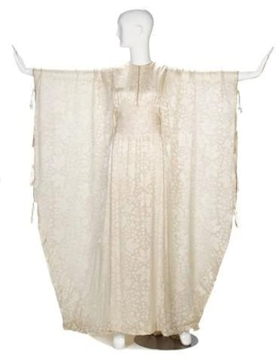 Thea Porter couture fine silk floral print wedding