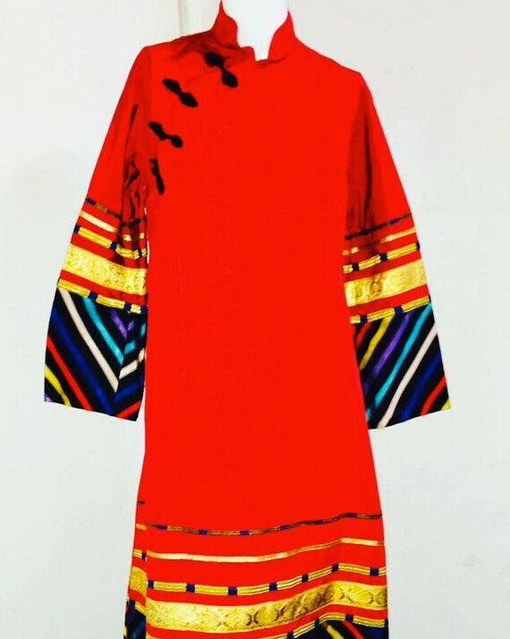 Giorgio SANT ANGELO 1970's Asian inspired silk rib
