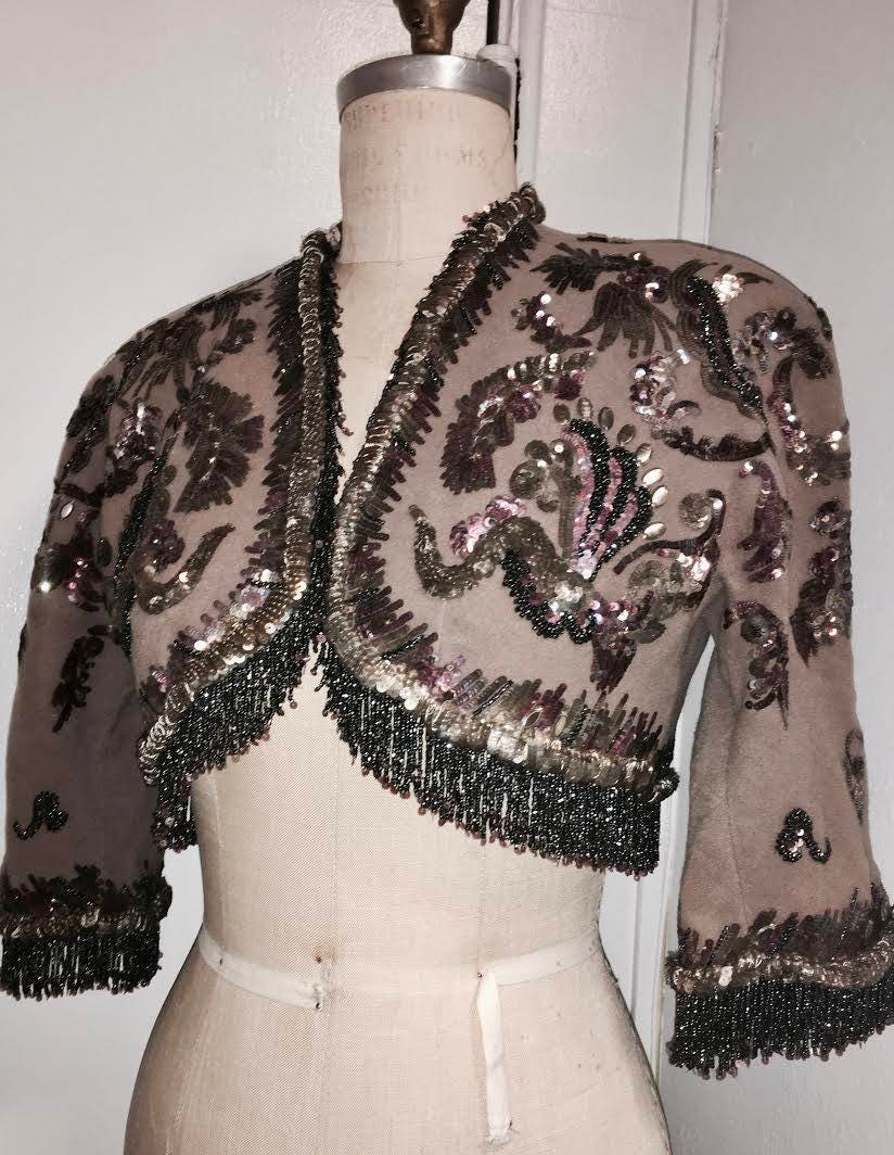 Cristobal BALENCIAGA 1947 Haute Couture Matador Beaded Silk - Etsy