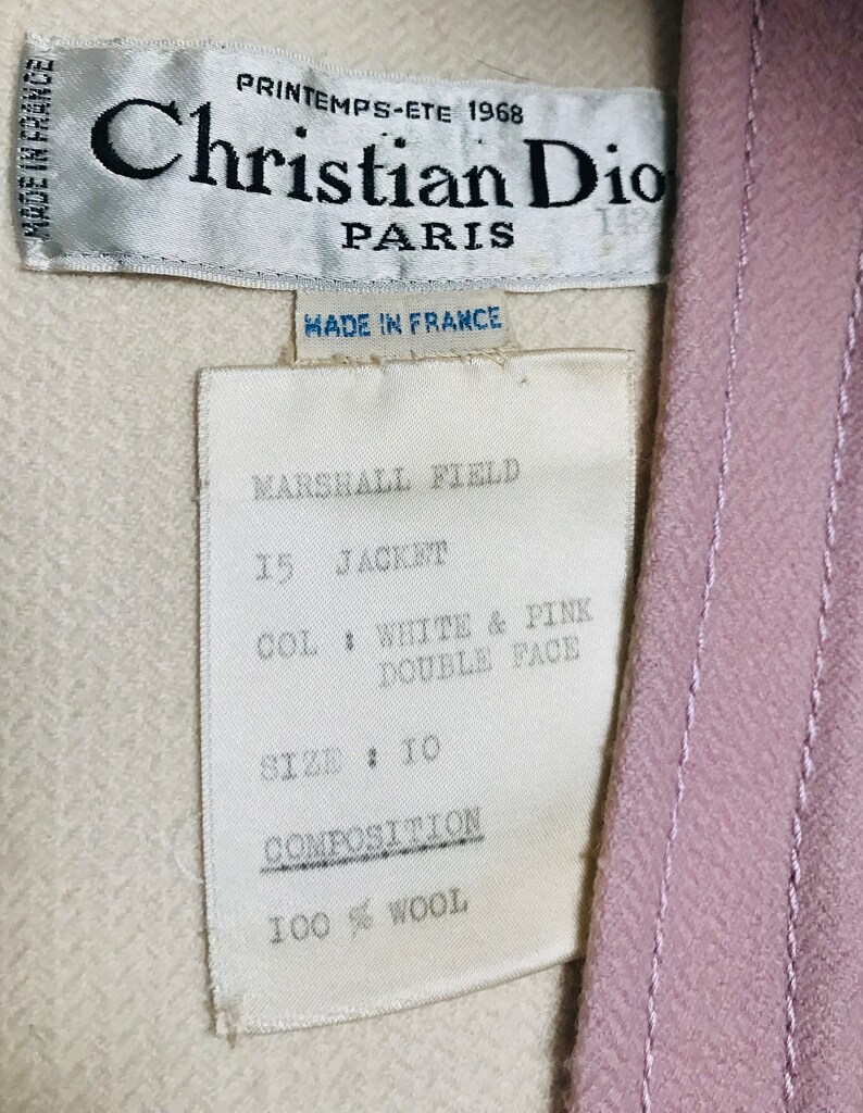 Christian Dior 1968 Marc Bohan pink wool skirt suit Made in France x rare image 4