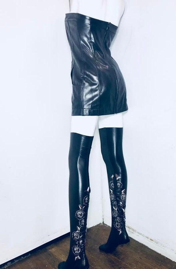 KARL LAGERFELD 1980's leather dress ensemble  with