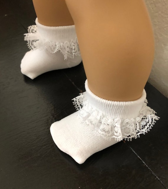 1 pr WHITE ANKLE SOCKS w/LACE Size 03 T.LEE Fits 15" 16" tall doll BABY BITTY 1 pr WHITE ANKLE SOCKS w/LACE Size 03 T.LEE Fits 15" 16" tall doll BABY BITTY