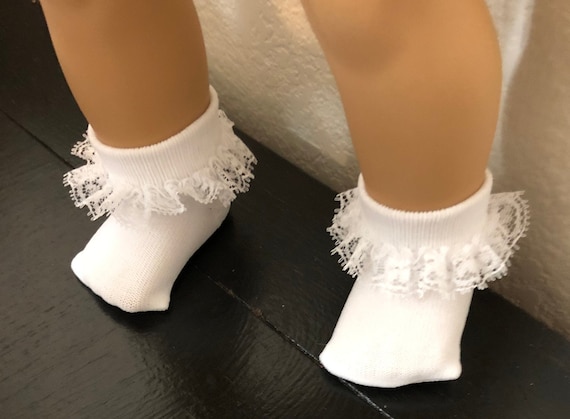 1 pr WHITE ANKLE SOCKS w/LACE Size 03 T.LEE Fits 15" 16" tall doll BABY BITTY 1 pr WHITE ANKLE SOCKS w/LACE Size 03 T.LEE Fits 15" 16" tall doll BABY BITTY