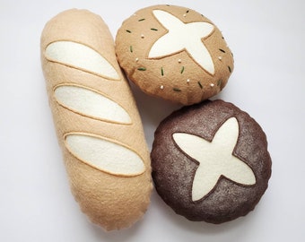 Artisan Bread Felt Food, set of 3