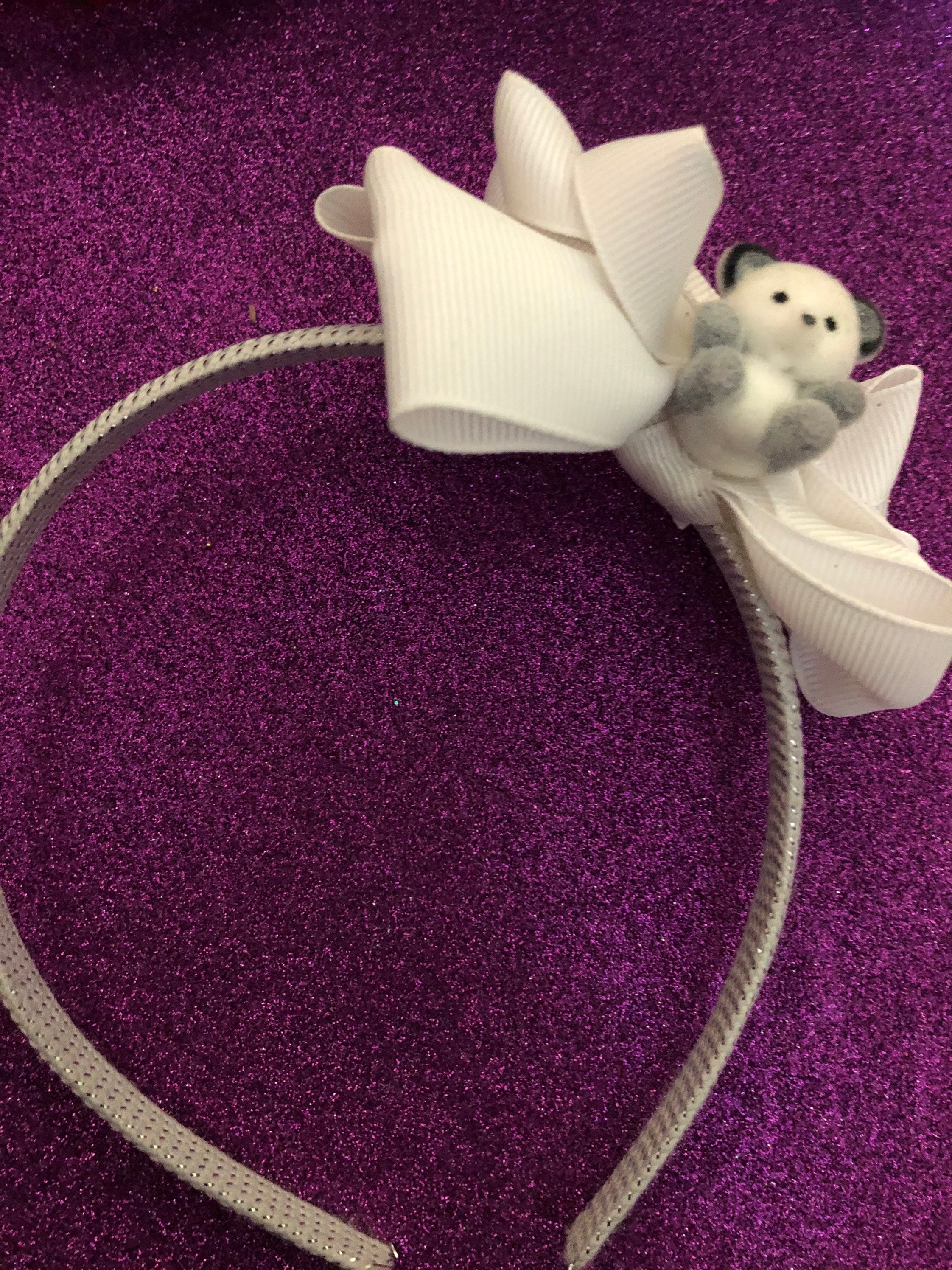 Girls Pink Teddy Bear Headband - Etsy