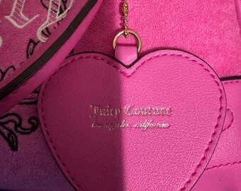 Juicy Couture Hot Pink Velvet Free Love Heritage Bowler Crossbody