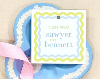 Colorful Gift Tag Personalized Custom Watercolor Gift Wrap Party Packaging Housewarming tag thank you everyday gifting kids birthday