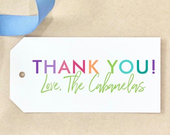 Colorful Thank You Gift Tag Thanks Gift Tags Personalized Thank You Gift Tag Custom Celebration Gift Tags Gift Wrap Party Packaging Hang Tag