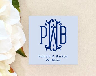Personalized Sticker Custom Watercolor Laurel Gift Wrap Party Packaging Kids Baby Housewarming Family Initial Monogram thank you classic