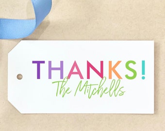 Colorful Thank You Gift Tag Thanks Gift Tags Personalized Thank You Gift Tag Custom Celebration Gift Tags Gift Wrap Party Packaging Hang Tag