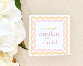 Colorful Stickers Personalized Custom Watercolor Gift Wrap Party Packaging Housewarming tag thank you everyday gifting colorful kids school