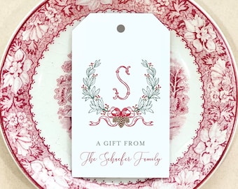 Personalized Christmas Gift Tags Christmas Monogram Custom Christmas Gift Holiday Gift Wrap Personalized Christmas Holiday Party Packaging