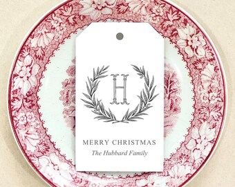 Personalized Christmas Gift Tags Christmas Crest Custom Christmas Gift Tag Holiday Gift Wrap Personalized Christmas Holiday Party Packaging