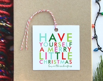Merry Little Christmas Personalized Holiday Gift Tag Custom Christmas Gift Tag Holiday Gift Wrap Personalized Christmas Tags Party Packaging