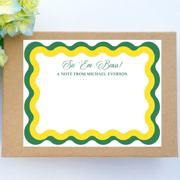 Baylor University Personalized Stationery Notecards go bears Monogram Collegiate waco baylor bears Custom Cards Thank You Notes High School