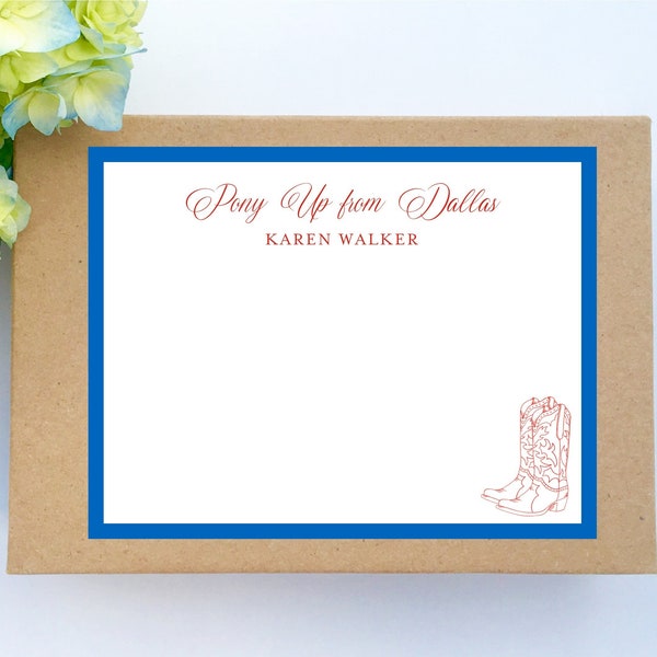 Southern Methodist University SMU Personalized Stationery Notecards Pony Up Monogram Collegiate Dallas TX Custom Cards Thank You High School