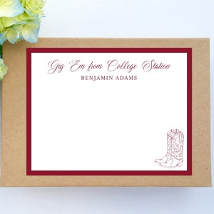Texas A&M University Personalized Stationery Notecards Aggies Monogram Collegiate College Station Custom Cards Thank You Notes High School