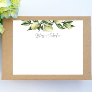 Lemon Personalized Stationery Notecards. Personalized Notecards. Monogram Stationery Set. Notecard Set. Custom Cards. Custom Thank You Notes