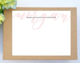 Personalized Stationery Classic Script Notecards. Monogram Stationery Set Custom. feminine Custom Card Thank You Note graduation gift