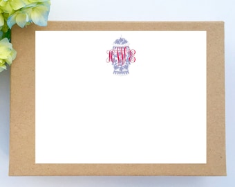 Ginger Jar Monogram Personalized Stationery Notecards Personalized Notecards Monogram Stationery Set Notecard Set Custom Cards Thank You