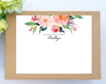 Summer Floral Stationery Notecards Personalized Notecards. Monogram Stationery Set Notecard Set Custom Cards Custom Thank You Notes Feminine